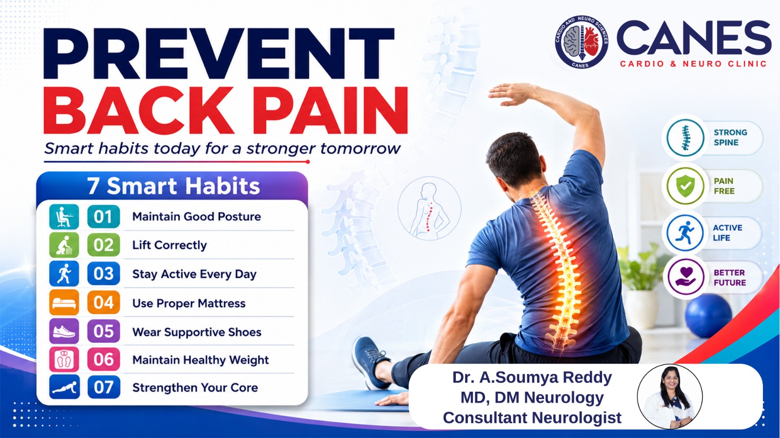 How to Prevent Back Pain - Dr Soumya Neurologist - CANES Clinic